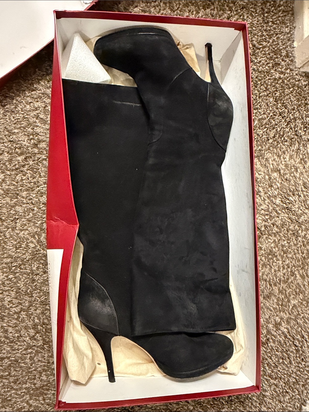 Salvatore Ferragamo Black Over-the-Knee Suede Stiletto Boots